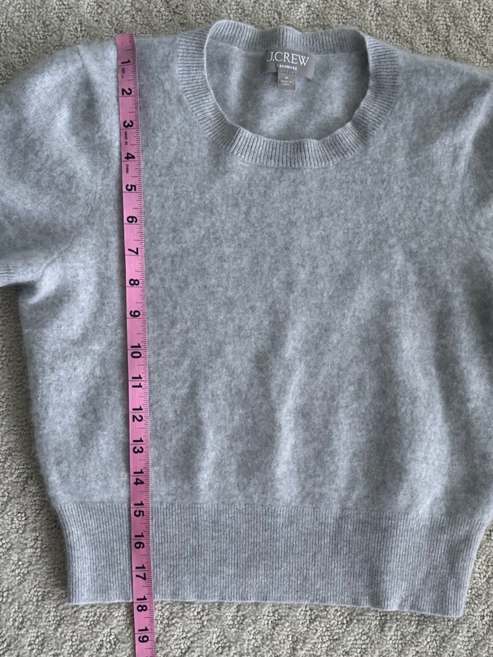 J. Crew Cashmere Shrunken Sweater Tee Heather Gray Med Neutral Minimalist Soft - Picture 10 of 11